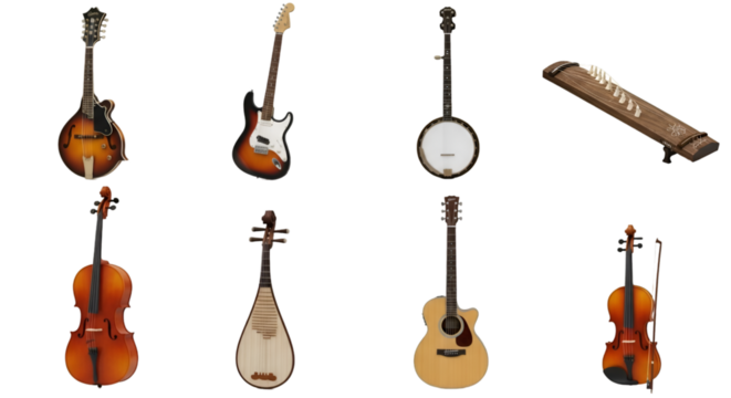 Assortment of Stringed Musical Instruments