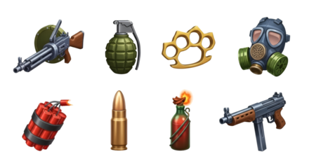 Collection of Combat and Weapon Icons