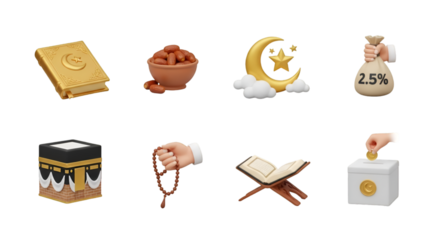 Islamic Icons: Faith, Charity, and Ramadan Symbols