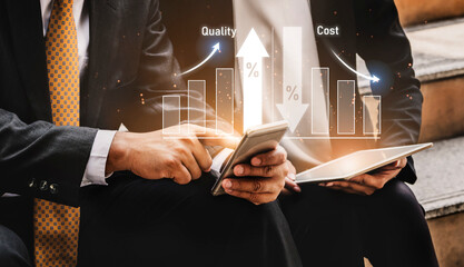 Increase quality and reduce cost represent quality, cost, and performance optimization for business...
