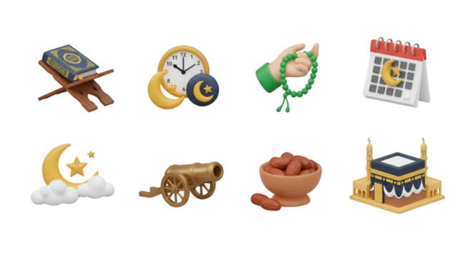 Islamic Icons: Ramadan & Eid Celebration Elements