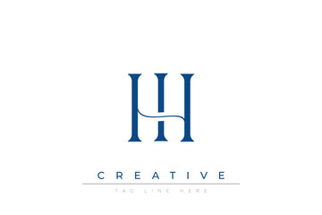 Blue stylized letters IH combined in a modern design on a clean white background, evoking professionalism and creativity. Ideal for branding, business identity, and corporate representation concepts.
