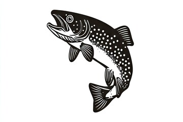 Fototapeta premium Detailed illustration of a leaping fish.