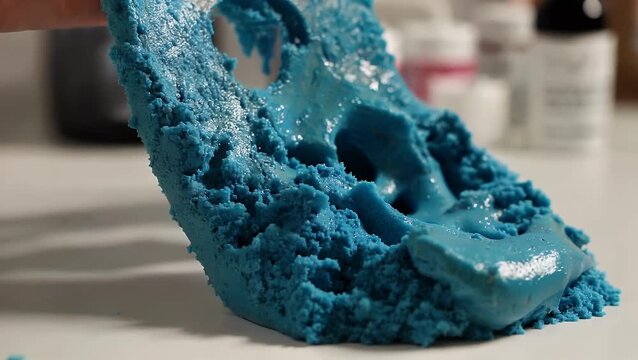 The granular and desiccated consistency of aesthetic mud utilized for facial applications.