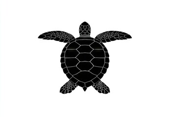 Fototapeta premium Detailed silhouette of a sea turtle.