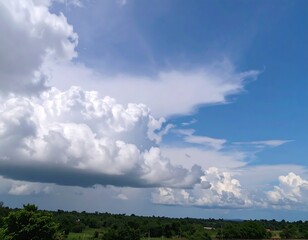 Dramatic Cloudscape Over Lush Green Landscape
