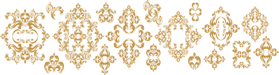 Vintage set of patterns. For wedding invitations, wallpapers, stained glass windows and cards.