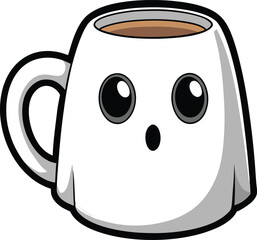 Ghost Hot Chocolate Cup Cute Ghost Coffee Mug Design