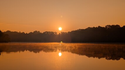 sunrise over the river