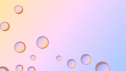 Liquid balls or spheres. Abstract gradient background. Abstract liquid shapes. Soft gradient colors