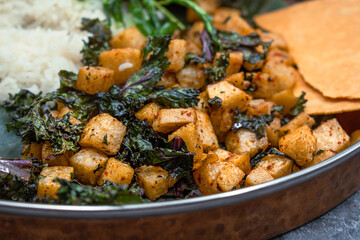 Airrfried rutabaga and kale curry