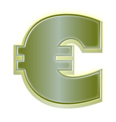 Euro Currency Symbol with Green Glow