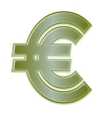 Euro Currency Symbol with Green Glow