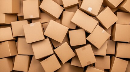 Stack of cardboard boxes background texture