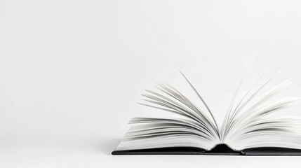 Open book blank pages minimalist education background