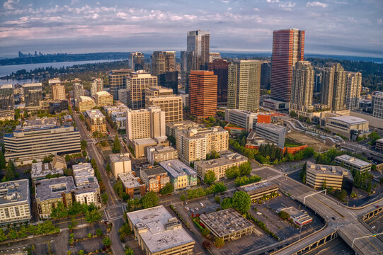 Aerial View of Bellevue, Washington during Summer