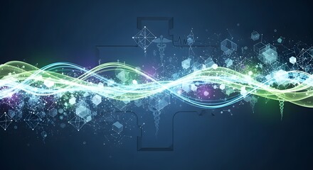 Abstract representation of medical technology and digital healthcare data