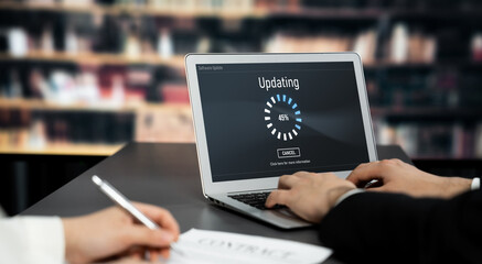 Software update on computer for brisk version of device software upgrade