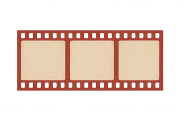 Fototapeta premium Vintage super 8 film frames aging, showcasing weathered texture against transparent surface, ready for graphic design adaptation