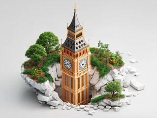 Floating Clock Tower Island