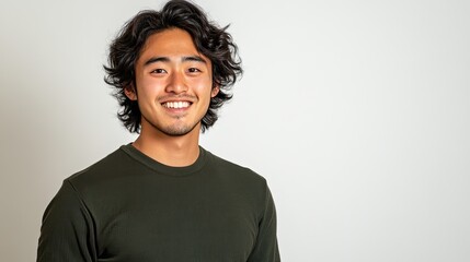 Fototapeta premium Smiling young man portrait on white background