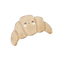 Cartoon croissant. Colorful illustration, flat style. design for cards, print, poster