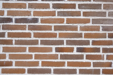 The surface features a pattern of rectangular bricks in shades of brown and beige, with a rustic appearance. Subtle variations enhance the visual appeal and texture