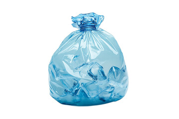 Refreshing bag containing cool ice cubes on transparent background