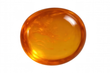Glowing orange spherical shape with vibrant internal light refractions, highlighting modern digital design concept on transparent backdrop