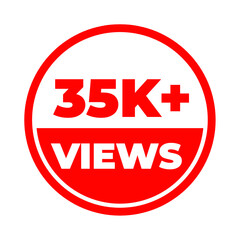 35K views png, geometric shape composition, modern illustration style, creative layout