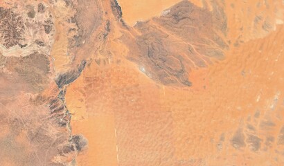 Sahara Desert: High-Resolution Satellite View of Abstract Patterns and Dunes