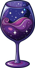 Creepy Wine Glass Galaxy Wine Glass Cosmic Drink