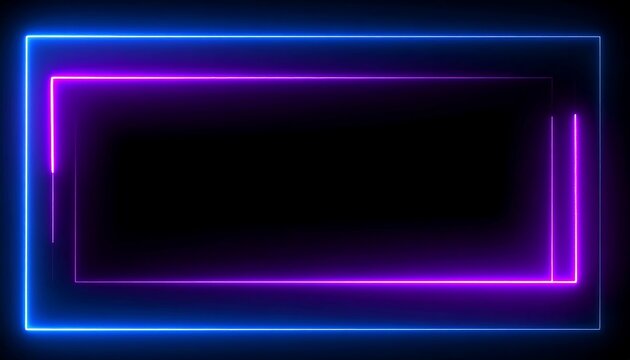 Neon Light Frame with Dark Background for Creative Use