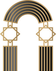 Decorative Gold and Black Archway Element