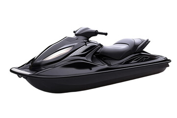 Sleek black jet ski, ready for summer adventures, on transparent background