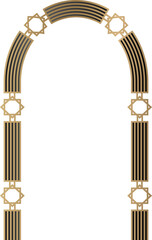 Decorative Gold and Black Archway Element