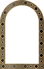 Decorative Gold and Black Archway Element