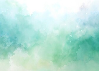 Fototapeta premium Watercolor background with shades of green and blue creating a soft and calming atmosphere