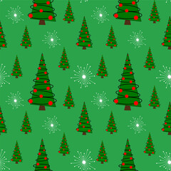 Christmas Tree Seamless Pattern Retro Background Atomic Age Holiday Repeating Design Mid Century Modern Digital Wrapping Paper Print Fabric Textile Design