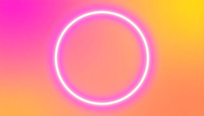 Obraz premium Oval neon frame on vibrant gradient