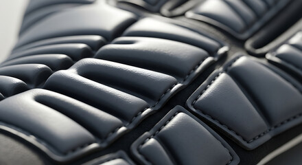 Close up of textured black protective glove fingers with stitching detail