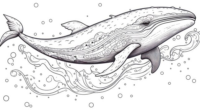 Majestic whale illustration