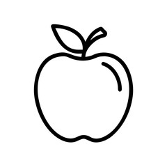 Fototapeta premium Minimalist black outline apple icon vector illustration scalable graphic design fruit symbol