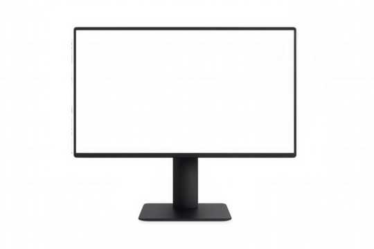 Computer monitor with transparent background, ideal for showcasing designs, websites, or other visual content