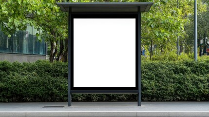 Blank billboard display in urban environment