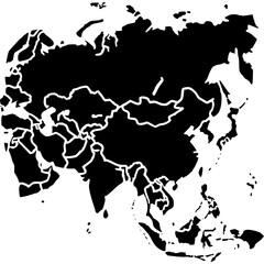 Obraz premium Asia Map Outline Icon Vector - 2