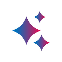 Fototapeta premium Generative AI star and magic sparkles star logo icon with colorful design. Modern artificial intelligence and spark star symbol for creative tools and designs.