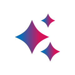 Obraz premium Generative AI star and magic sparkles star logo icon with colorful design. Modern artificial intelligence and spark star symbol for creative tools and designs.