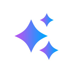 Generative AI star and magic sparkles star logo icon with colorful design. Modern artificial intelligence and spark star symbol for creative tools and designs.