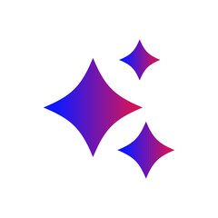 Fototapeta premium Generative AI star and magic sparkles star logo icon with colorful design. Modern artificial intelligence and spark star symbol for creative tools and designs.